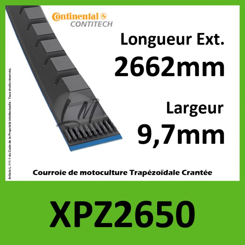 Courroie XPZ2650 - Continental Pioneer