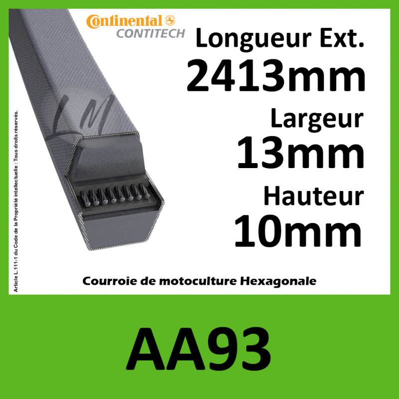 Courroie Hexagonale AA93 - Continental