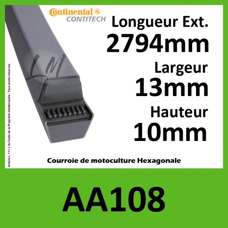 Courroie Hexagonale AA108 - Continental