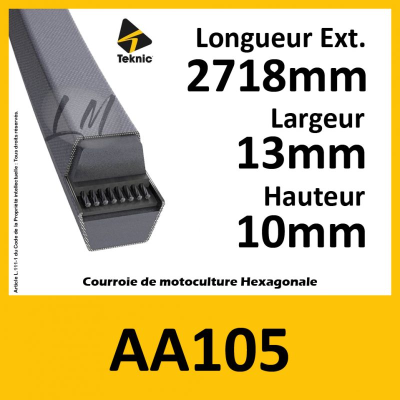 Courroie Hexagonale AA105 - Teknic Courroie Hexagonale AA105 - Teknic