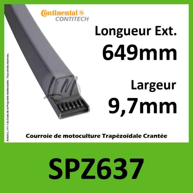 Courroie SPZ637 - Continental