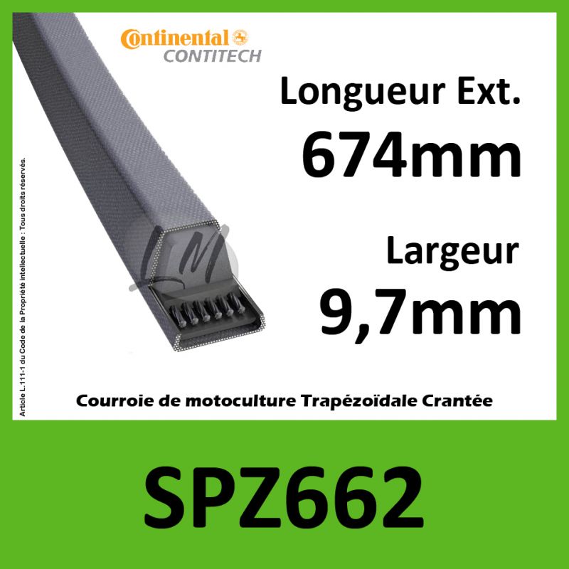 Courroie SPZ662 - Continental