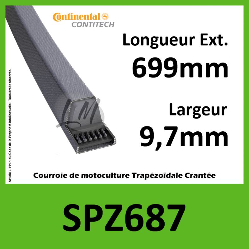 Courroie SPZ687 - Continental