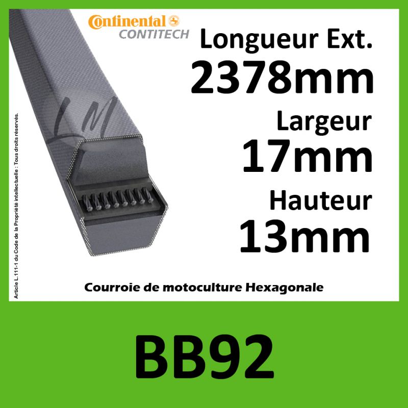 Courroie Hexagonale BB92 - Continental