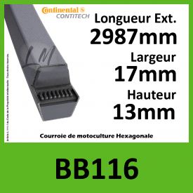 Courroie Hexagonale BB116 - Continental