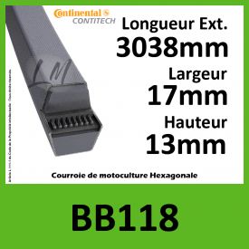 Courroie Hexagonale BB118 - Continental
