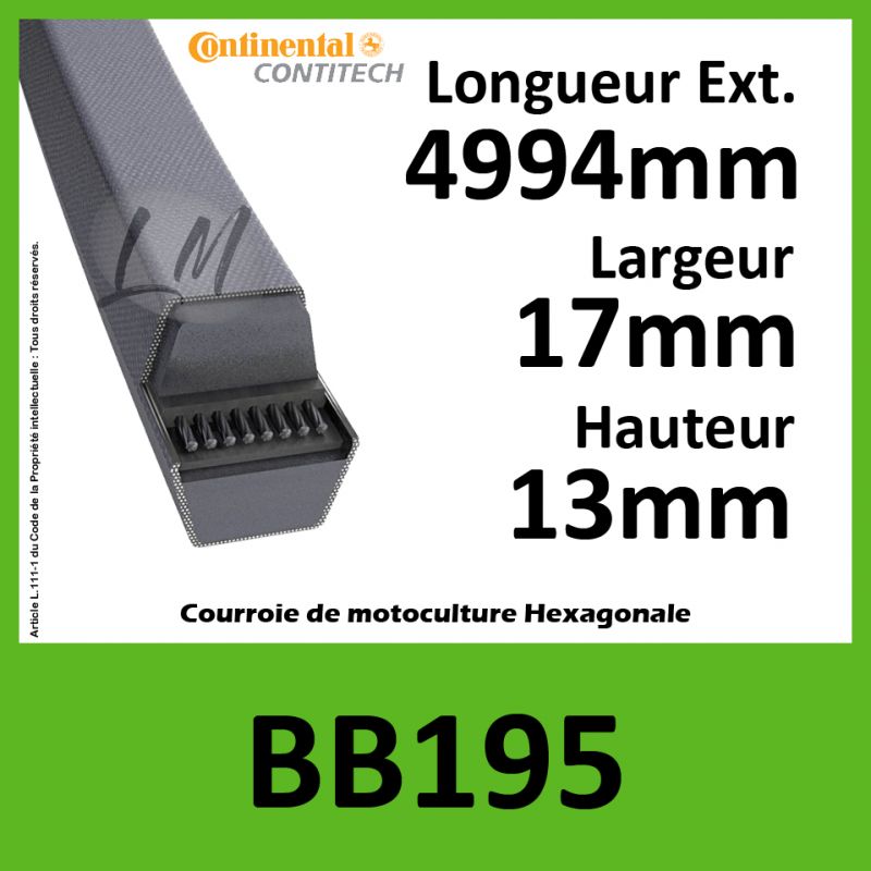 Courroie Hexagonale BB195 - Continental