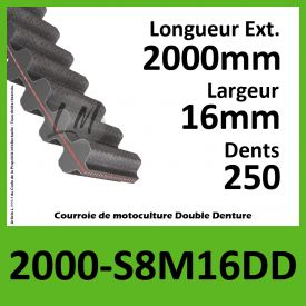 Courroie 2000-S8M16 Double denture