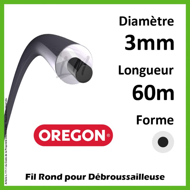 Fil Rond Oregon Duoline Transparent 3mm x 60m