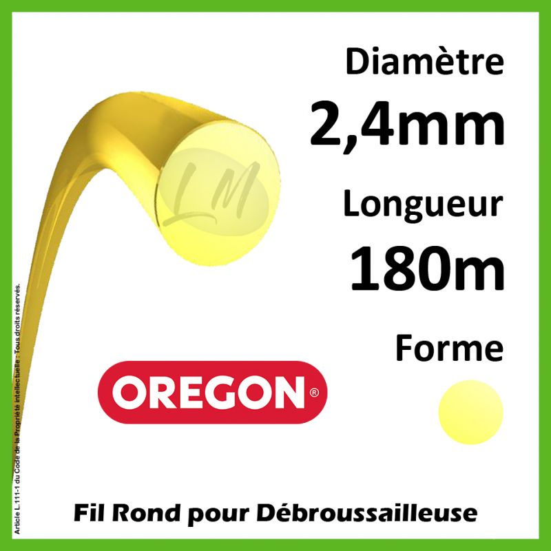 Fil Rond Oregon Yellow 2.4mm x 180m