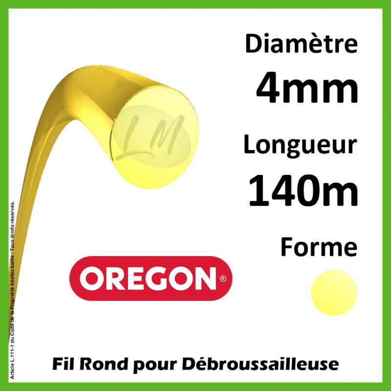 Fil Rond Oregon Yellow 4mm x 140m