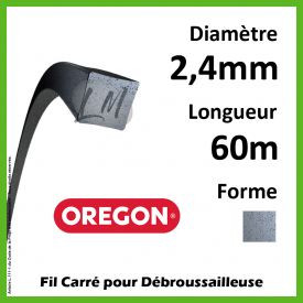 Fil Carré Oregon Nylium Gris 2.4mm x 60m