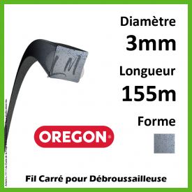 Fil Carré Oregon Nylium Gris 3mm x 155m