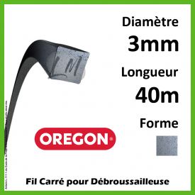 Fil Carré Oregon Nylium Gris 3mm x 40m