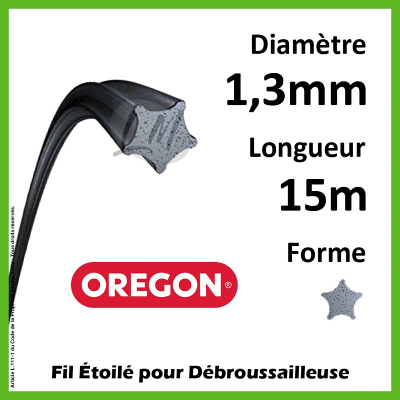 Fil Etoilé Oregon Nylium Gris 1.3mm x 15m