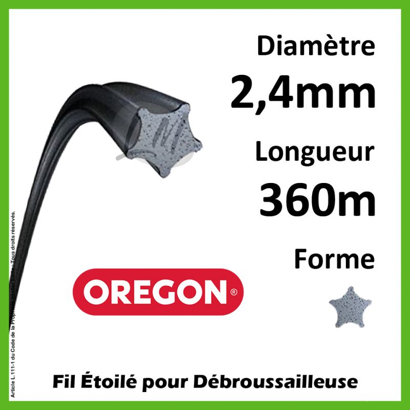 Fil Etoilé Oregon Nylium Gris 2.4mm x 360m