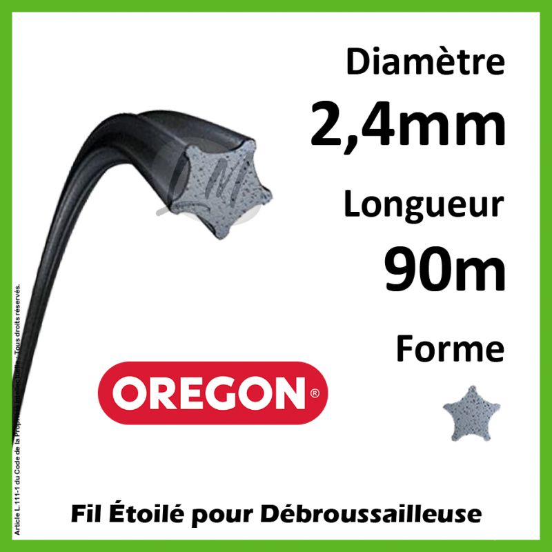 Fil Etoilé Oregon Nylium Gris 2.4mm x 90m