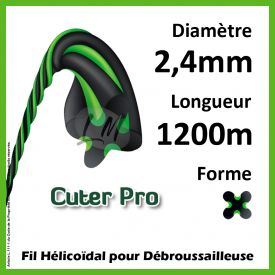 Fil débroussailleuse Hélicoïdal Cuter Pro 2.4mm x 1200m