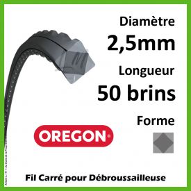 Fil Carré Oregon FlexiBlade Gris 2,5mm x 50 brins