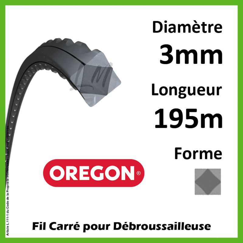 Fil Carré Oregon FlexiBlade Gris 3mm x 195m