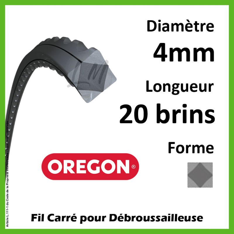 Fil Carré Oregon FlexiBlade Gris 4mm x 20 brins