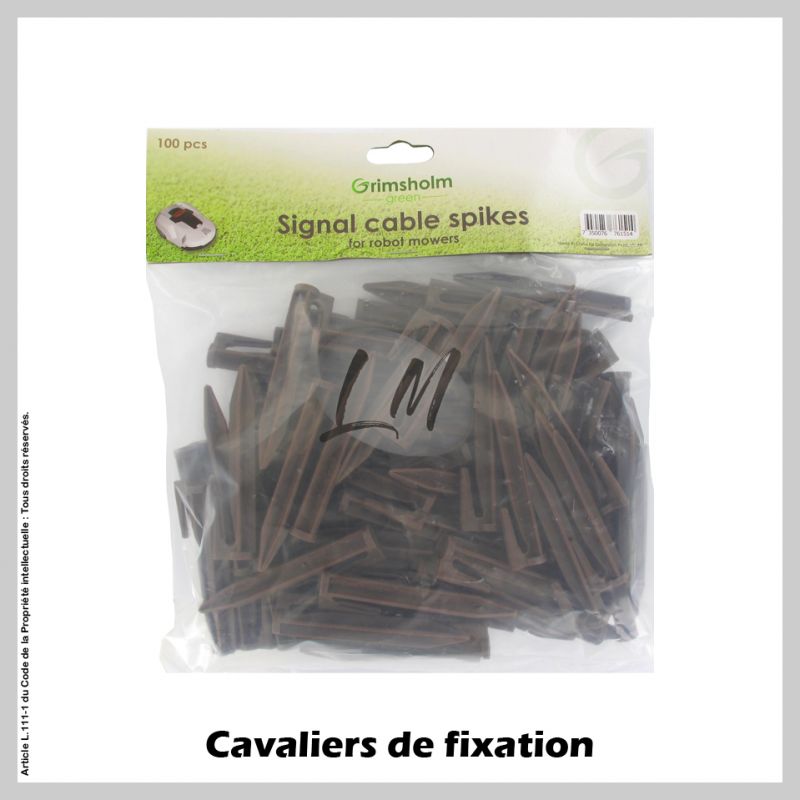 Clous / Cavaliers de fixation de câbles pour robot tondeuse - Lot de 100