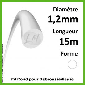Fil Rond Nylon Blanc 1.2mm x 15m