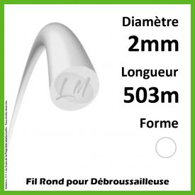 Fil Rond Nylon Blanc 2mm x 503m