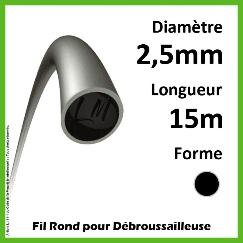 Fil Rond Titanium Power 2.5mm x 15m