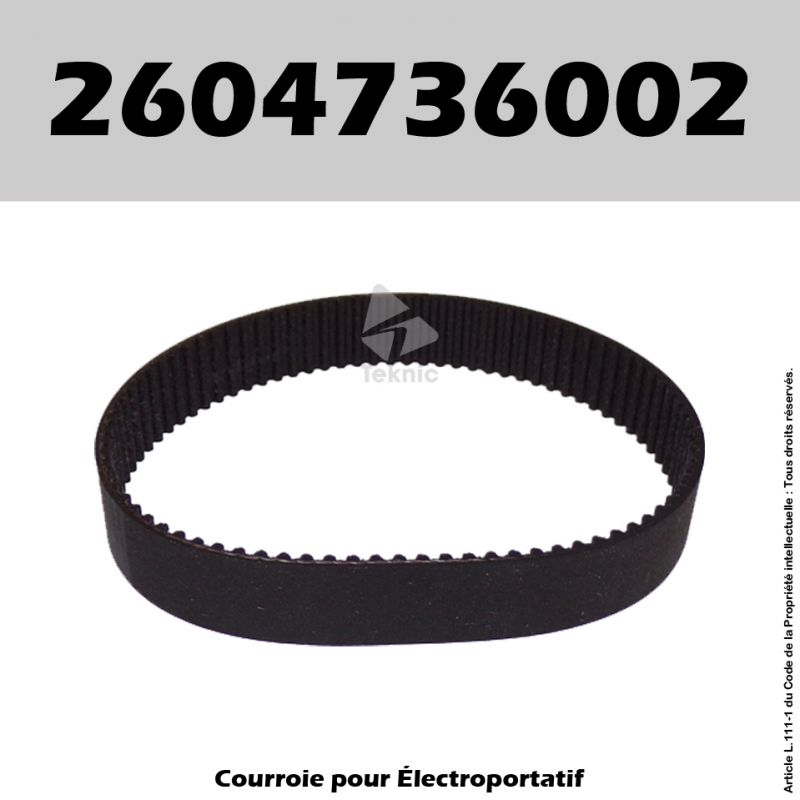 Courroie Bosch 2604736002 - GHO3-82 (1592), PHO150, PHO2-82, PHO20-82 (3258), PHO200, PHO30-82 (3259), PHO300/3-82