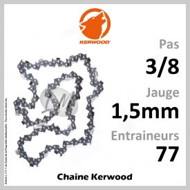 Chaîne KERWOOD 77 Entraineurs, Pas : 3/8 - Jauge : 1,5mm