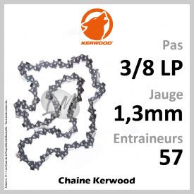 Chaîne KERWOOD 57 Entraineurs, Pas : 3/8 LP - Jauge : 1,3mm