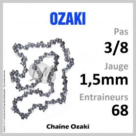 Chaîne OZAKI 68 Entraineurs, Pas : 3/8 - Jauge : 1,5mm