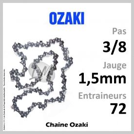 Chaîne OZAKI 72 Entraineurs, Pas : 3/8 - Jauge : 1,5mm