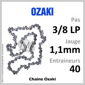 Chaîne OZAKI 40 Entraineurs, Pas : 3/8 LP - Jauge : 1,1mm