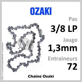 Chaîne OZAKI 72 Entraineurs, Pas : 3/8 LP - Jauge : 1,3mm