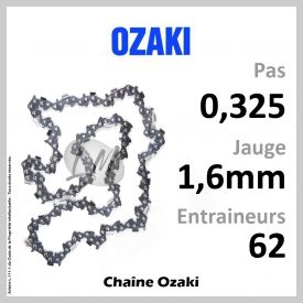 Chaîne OZAKI 62 Entraineurs, Pas : 0,325 - Jauge : 1,6mm