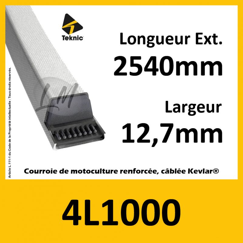 Courroie renforcée kevlar pour tondeuse 4L500