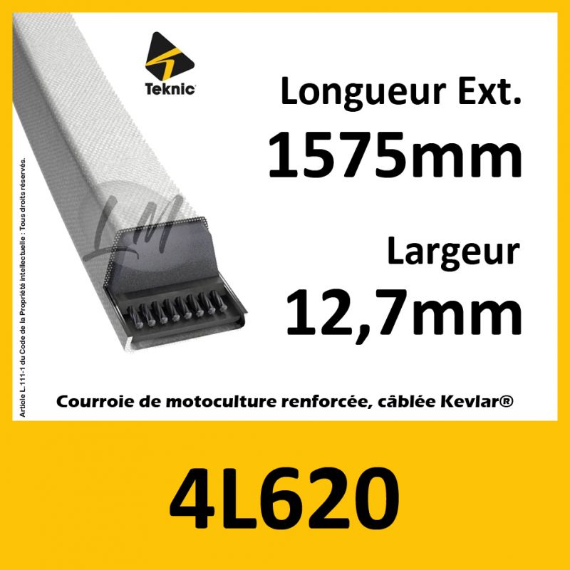 Courroie Trapézoïdale 4L620 - Teknic Courroie Trapézoïdale 4L620 - Teknic
