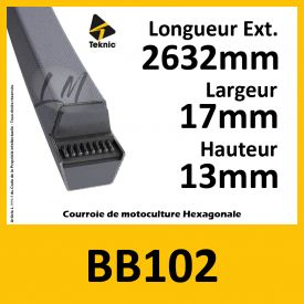 Courroie Hexagonale BB102 - Teknic