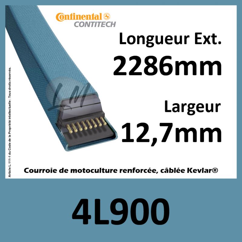 Courroie Trapézoïdale 4L900 - Continental Courroie Trapézoïdale 4L900 - Continental