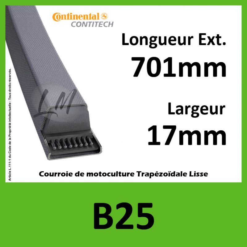 Courroie trapézoïdale 13 x 8 mm longueur 80 cm - Multi-Moteur