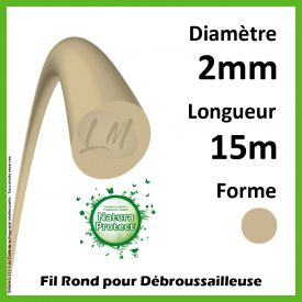 Fil Rond Natura Protect Beige/Vert  2mm x 15m