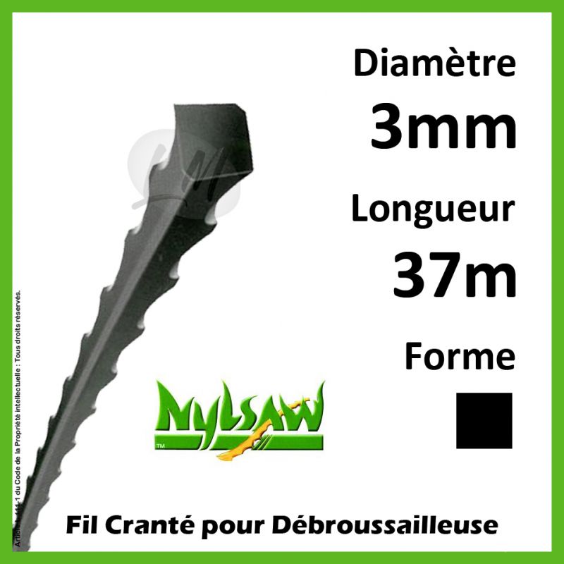 Fil Cranté Nylsaw 3mm x 37m