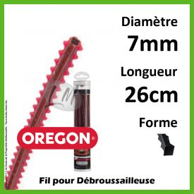 Fil Oregon Techni-Blade Rouge 7mm x 26cm - 40 Brins