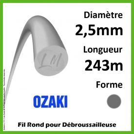 Fil Rond Ozaki Alu Line gris 2,5mm x 243m