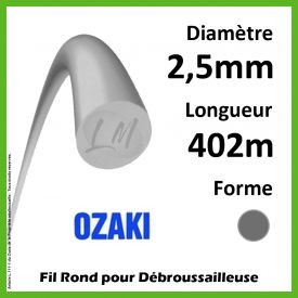 Fil Rond Ozaki Alu Line gris 2,5mm x 402m