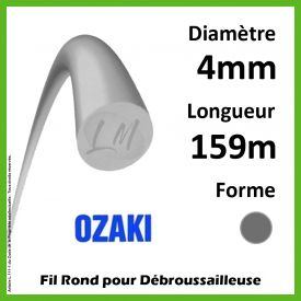 Fil Rond Ozaki Alu Line gris 4mm x 159m