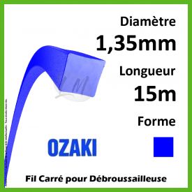 Fil Carré Ozaki Bleu 1,35mm x 15m