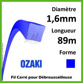 Fil Carré Ozaki Bleu 1,6mm x 89m